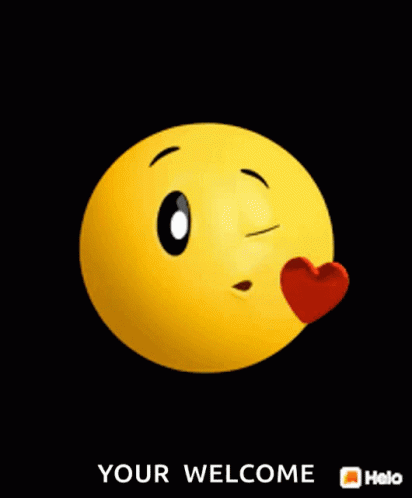A yellow winking emoji blows a kiss beside a red heart on a black background.