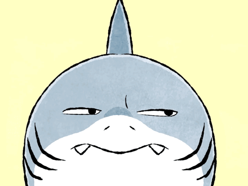 Jeff the Land Shark gives a narrowed, suspicious side-eye.