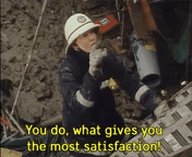 a man in a helmet says " you do what gives you the most satisfaction ! "