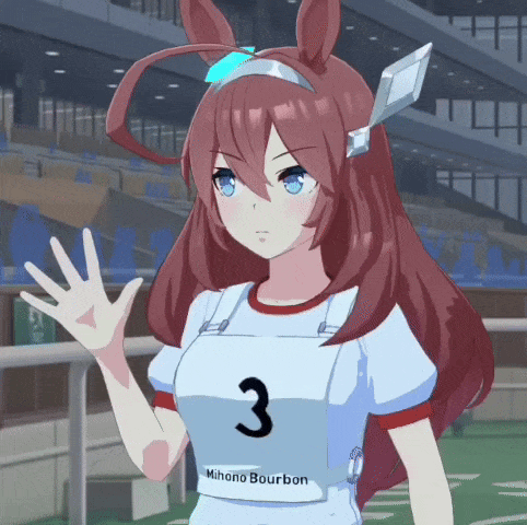 a girl with a number 3 on her chest is waving