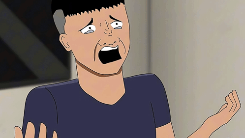 a cartoon of a man with a shocked look on his face