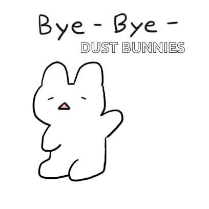 A simple white rabbit waves beneath handwritten “Bye-Bye~”.