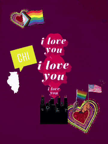 a purple background with the words i love you chicago