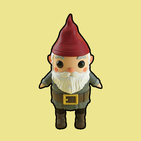 a gnome with a beard and a red hat
