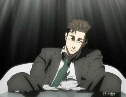 Hiromi Higuruma from Jujutsu Kaisen sits in a bathtub under dramatic light.