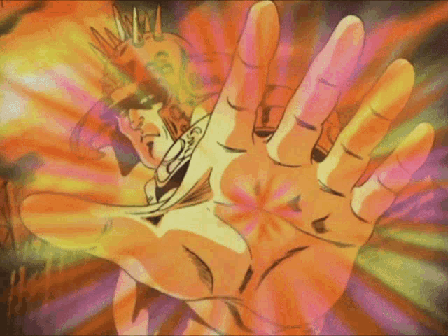 a cartoon drawing of a person 's hand with a crown on it