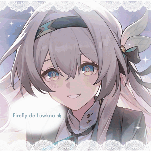 a drawing of a girl with the name firefly de luwkna on it