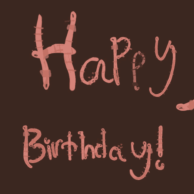 a brown background with the words happy birthday