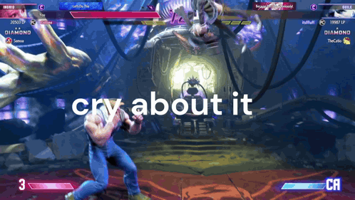a screenshot of a video game with the words cry about it at the bottom