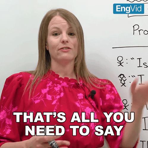 a woman in a red shirt says that 's all you need to say