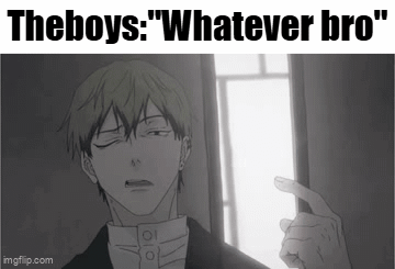 a black and white drawing of a man with the caption " the boys : whatever bro " .