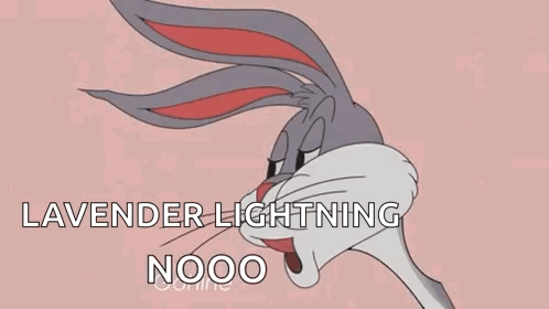 bugs bunny is a cartoon character from the looney tunes animated series and is talking about lavender lightning .