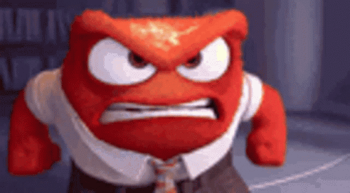 Anger from Inside Out runs forward with a furious expression.