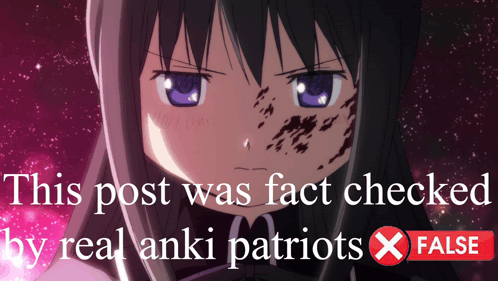 a picture of a girl with the words this post was fact checked by real anki patriots false