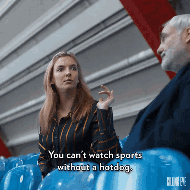 You Cant Watch Sports Without A Hotdog Jodie Comer GIF