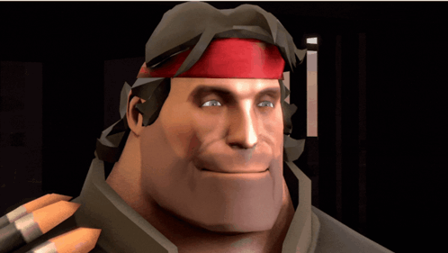 a cartoon character with a red headband on his head is smiling