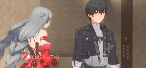 a boy and a girl are standing next to each other in a video game