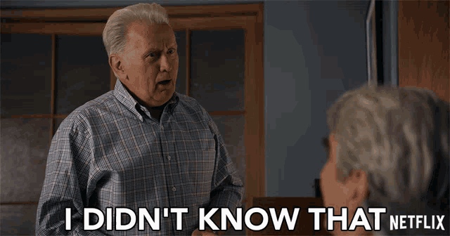 a man says " didn 't know that netflix " while another man looks on