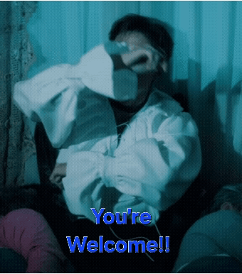 a picture of a man with the words you 're welcome
