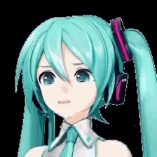 a close up of hatsune miku with headphones on