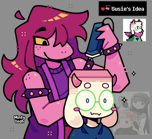 a cartoon drawing of susie 's idea by minty teah