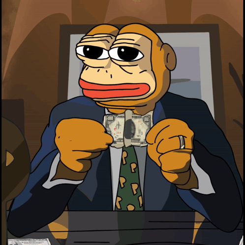 a monkey in a suit and tie holding a 100 dollar bill