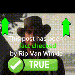 a post has been fact checked by rip van winkle and has a check mark on it