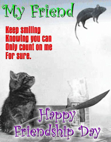 a picture of a cat and a mouse with the words " my friend "