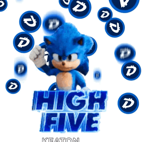 a picture of sonic the hedgehog with the words high five