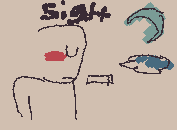 A simple drawing shows a lonely figure or animal beside the handwritten word “sigh”.