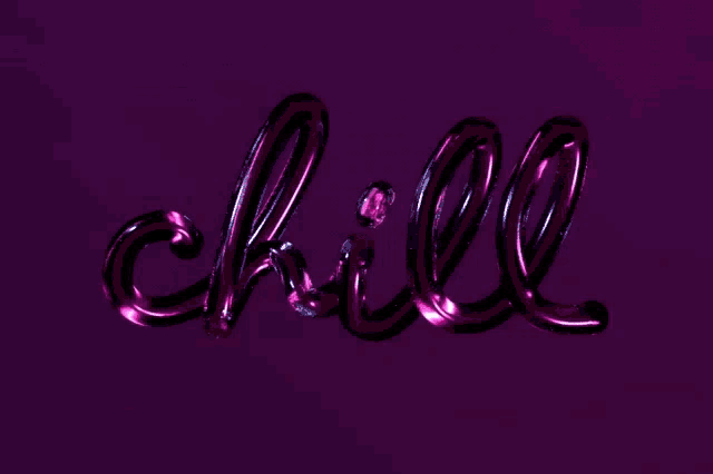 a purple background with the word chill written in neon