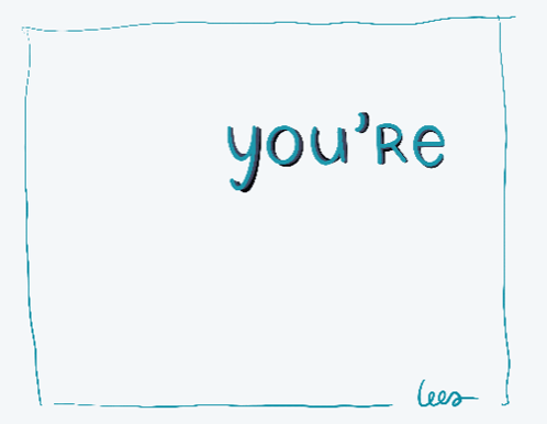 a drawing that says you 're k enough in blue