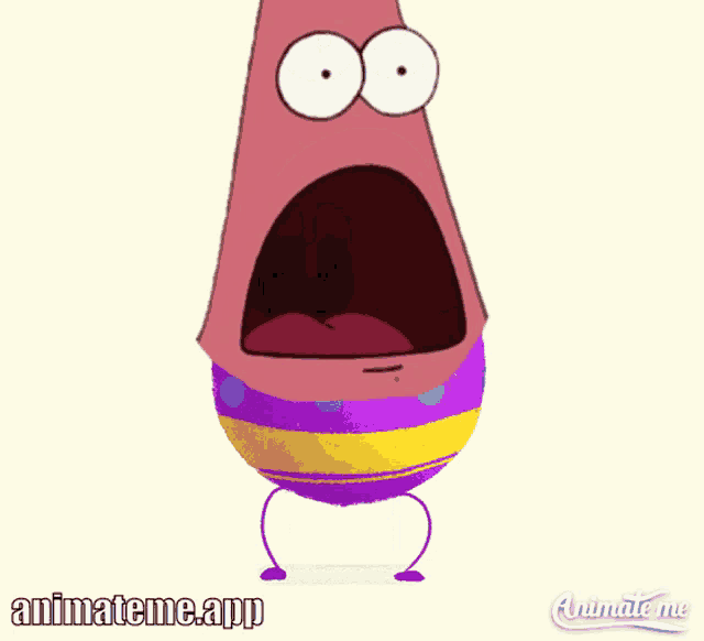 an animateme app shows a cartoon character with a surprised expression