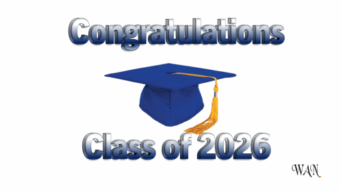 congratulations class of 2026 with a blue cap