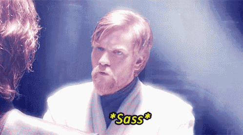 a man with a beard is talking to another man and the words sass are visible .