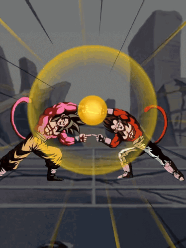 a cartoon drawing of two fighters with one wearing a shirt that says 32