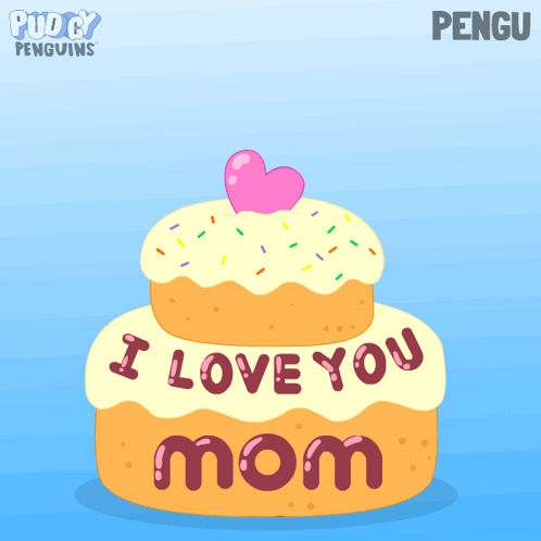 a cake that says i love you mom on it
