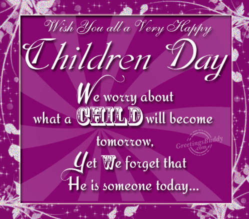 a purple background with the words wish you all a very happy children 's day on it