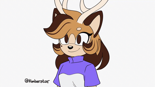 a drawing of a deer with the name kimberstar on the bottom right