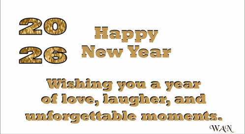a card that says happy new year 26 wishing you a year of love laugher and unforgettable moments