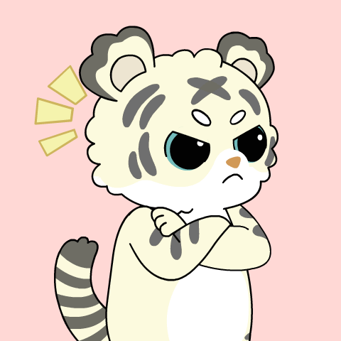 a cartoon drawing of a tiger with his arms crossed and an angry look on his face