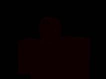 a red roblox character with a smiley face and a sign that says " i have a cold head "