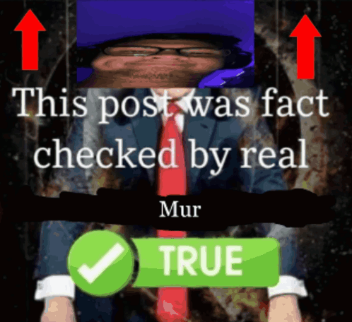a picture of a man in a suit and tie with the caption " this post was fact checked by real "