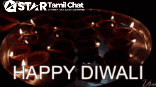 a happy diwali greeting with candles in a bowl