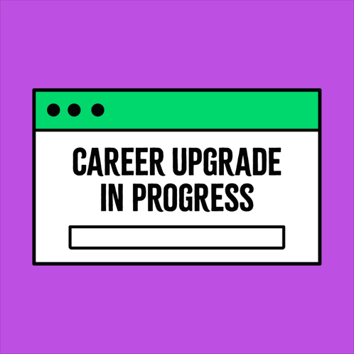 a computer screen that says career upgrade in progress on it