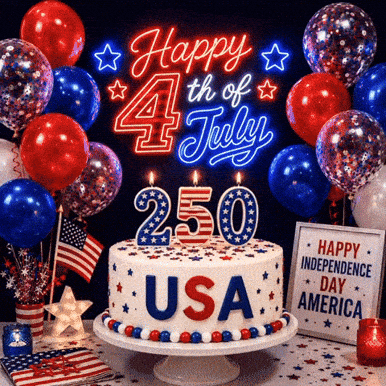 a cake that says happy 4th of july 250 usa