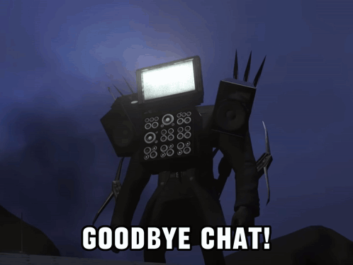 a poster that says goodbye chat with a telephone in the background