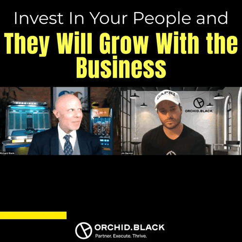 an ad for orchid black shows two men talking