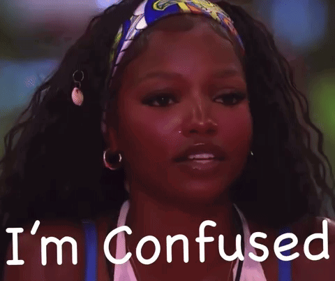 Chelley looks puzzled under the caption “I'M Confused.”