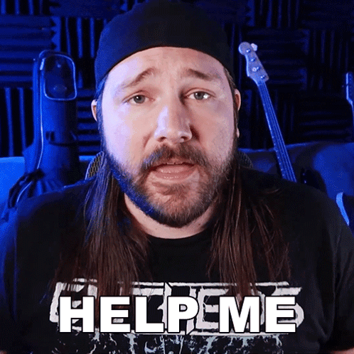a man with long hair is asking for help